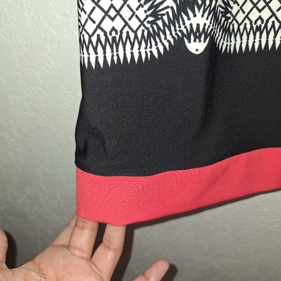 Eliza J Black White Coral Stretch Shift Back Zip Dress Size 8 - Picture 8 of 10
